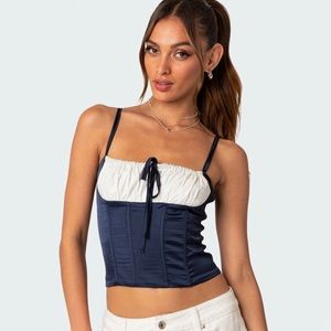 ISO- Arabelle Satin Lace Up Corset top from Edikted